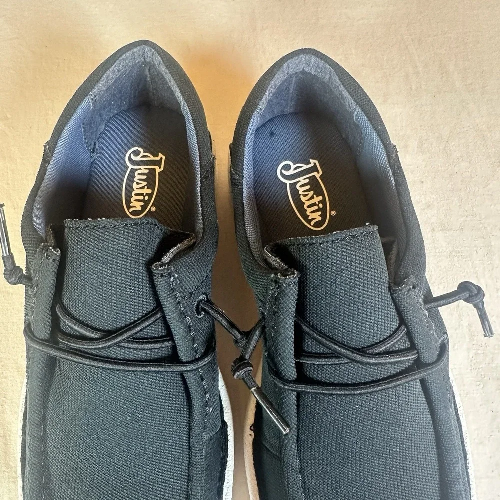 Justin Boots Hazer Black Slip On-JM338 Men's 7.5M New W/Box! Fast‎ Shipping!
